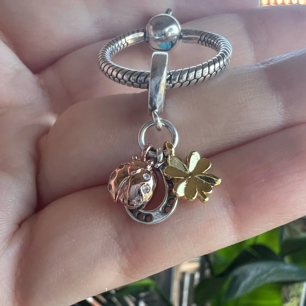 Clover, Ladybug & Horseshoe Dangle Charm